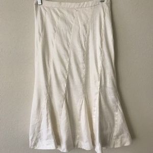 J. Crew White Fluted Skirt Stretch Linen Size 2